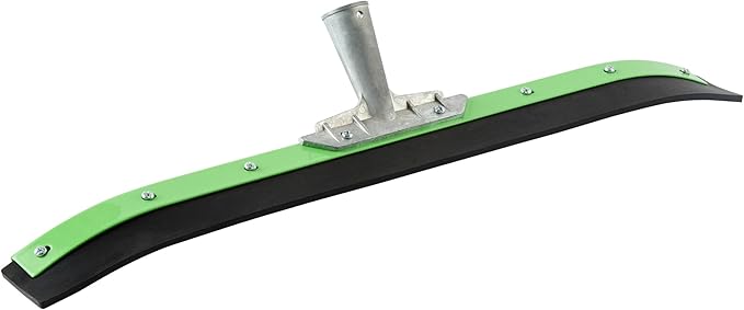 Restaurantware-SQUEEGEE ONLY: Clean Tek Professional 24 Inch Curved Floor Squeegee 1 Broom With Rubber Blade - Handle Sold Separately Heavy-Duty Green Steel Wiper Ideal For Floor Tiles