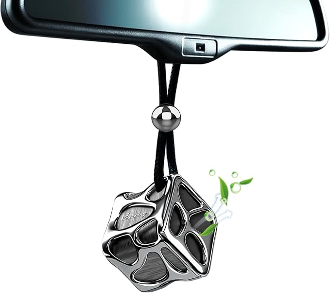 Lucky Dice Long-Lasting Car Air Fresheners Diffuser gift Set with 2 Scent Refills &amp Unscented DIY Tablet - Spill-Proof Solid Fragrance