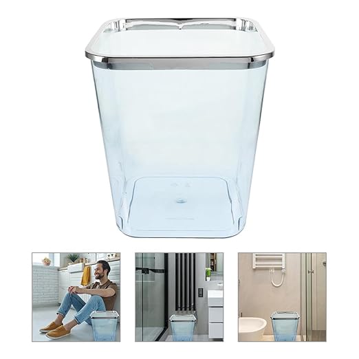 Ciieeo Large Capacity Trash Can 12l with Electroplated Rim Household Garbage Container Bin for Bathroom Kitchen Bedroom Wastebasket