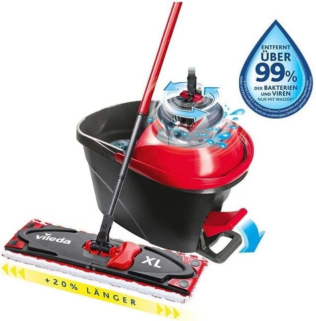 Vileda Floor mop Microfibre red Set