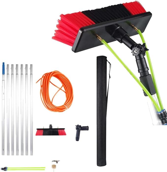 Window Cleaning Brush Cleaning Pole Window Cleaner Kit Water/Hose Fed Pole Cleaning Photovoltaic and Solar Panels 6m (5m)
