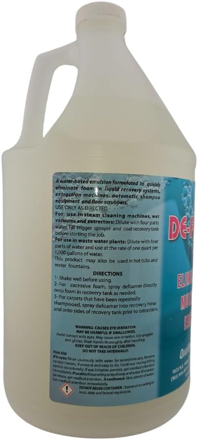 Quality Chemical Defoamer - Instantly removes foam from Hot Tubs or Cleaning Equipment -128 oz (Pack of 1)