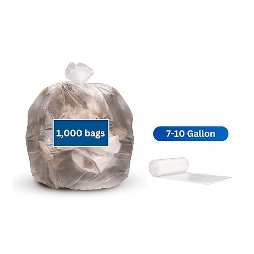 Inteplast 7-10 Gal Trash Can Liners - 6 Mic Thickness Natural Color - 1000 Bags