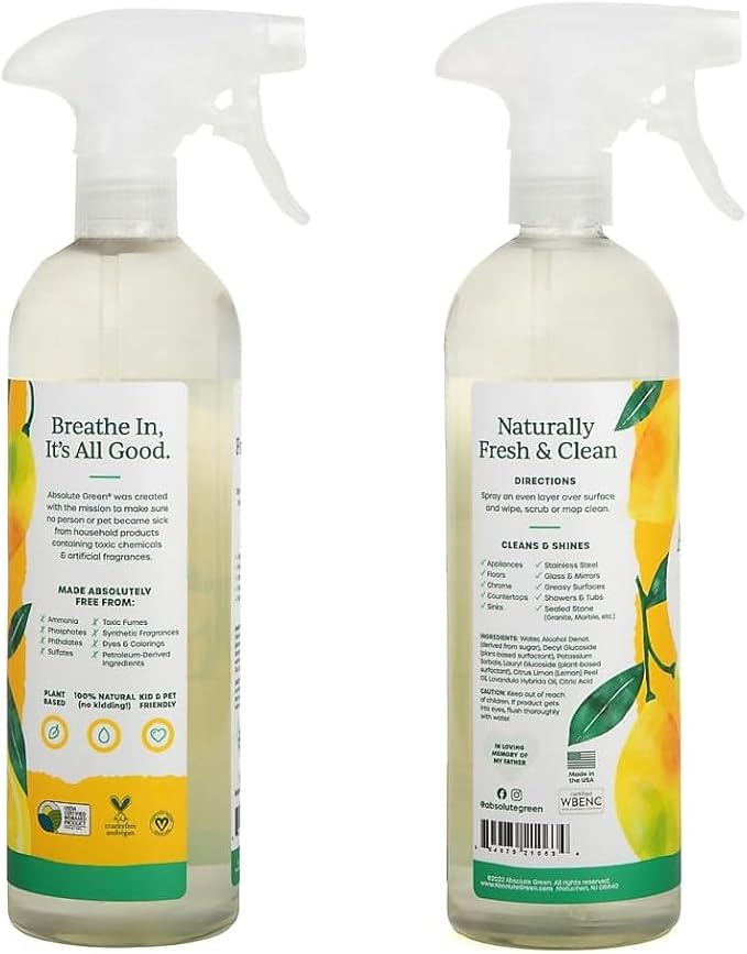 Absolute Green Natural Multipurpose Cleaner Lemon 6/Carton (AG2-ST-6)