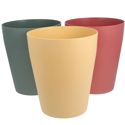 3pcs Small Plastic Trash Can Lidless Wastebasket Large Capacity for Home Office Bathroom Bedroom Kitchen Simple Design Space-Saving Recycling Bin