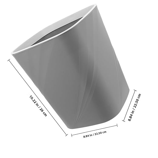 Unomor Small Trash Can Grey Plastic Wastebasket Without Lid Large Capacity Office Bathroom Bedroom Mini Garbage Bin for Home Kitchen Storage