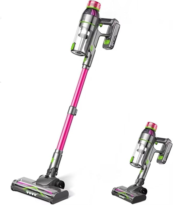 Home Stick Vacuum: Detachable 50Min Battery Anti-Tangle Multi-Attachment