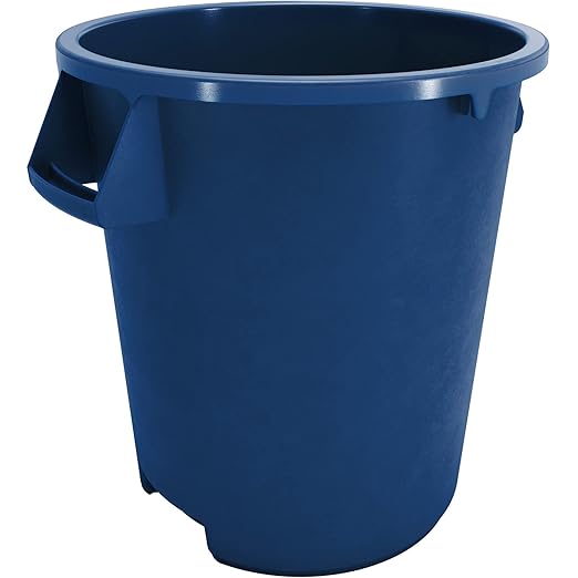 SPARTA Bronco Waste Container Trash Container Round Trash Bin for Disposal 10 Gallons Blue (Pack of 6)