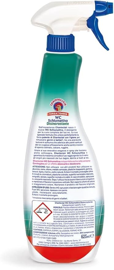 Chanteclair - WC Schiumattiva Disincrostante Pulisce e Igienizza Funziona anche Sottosopra Forza&ampIgiene - 625 ml