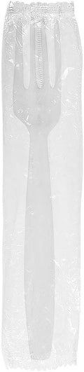 Karat U3520W 7 PS Poly-Wrapped Heavy-Weight Disposable Fork White (Pack of 1000)