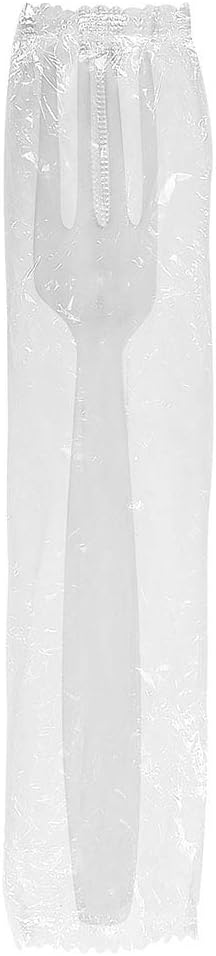 Karat U3520W 7 PS Poly-Wrapped Heavy-Weight Disposable Fork White (Pack of 1000)