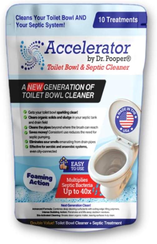 Dr. Pooper Toilet Bowl &amp Septic Tank Cleaner—Powerful Stain Remover &amp Odor Eliminator—Bio-Activated Formula for Deep Cleaning &amp Septic Maintenance—Safe for Pipes &amp All Plumbing Systems