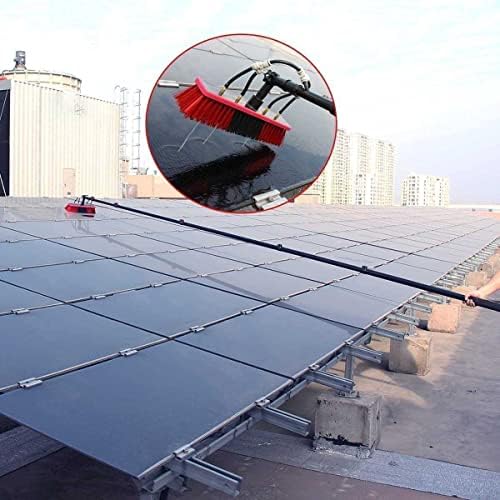 Glass Cleaning Brush Home Water Fed Telescopic Pole Kit Solar Panel Brush Rotating for Photovoltaic PanelWindow Cleaning Pole Water Fed Telescopic Brush Extendable Solar Photovoltaic Panel