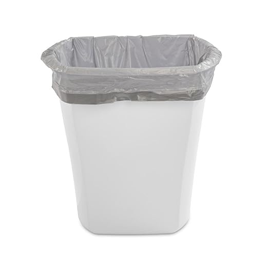 Sterilite 5.5 Gallon Rectangular Wastebasket Open-top Medium Sized Trash Can for the Bathroom Bedroom or Office White 12-Pack