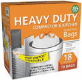 Heavy Duty Compactorr &amp Kitchen Trash Bags 18 Gallon Drawstring Garbage Bags Memory Stretch Expandable Tear &amp Leak Resistant 70 Count