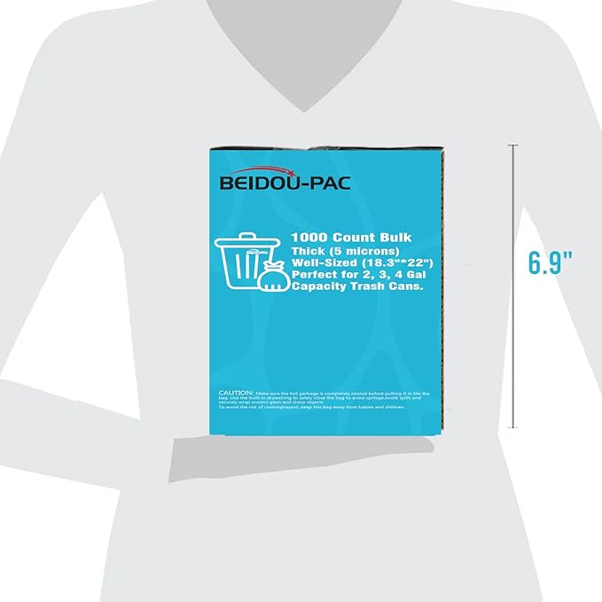 2-4 Gallon Trash Bags 1000 Count Bulk Value Pack Clear Plastic Recycling Bags Small Multi-purpose Garbage Bags for Business Home Bathroom Kitchen Commercial and Industrial