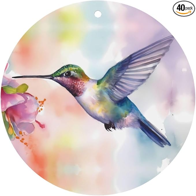 40 PCS Hanging Car Air Freshener Double Sided Cute Hummingbirds Automotive Interior Decor Spring Pink Floral Car Essentials for Women Men Lavender Scented