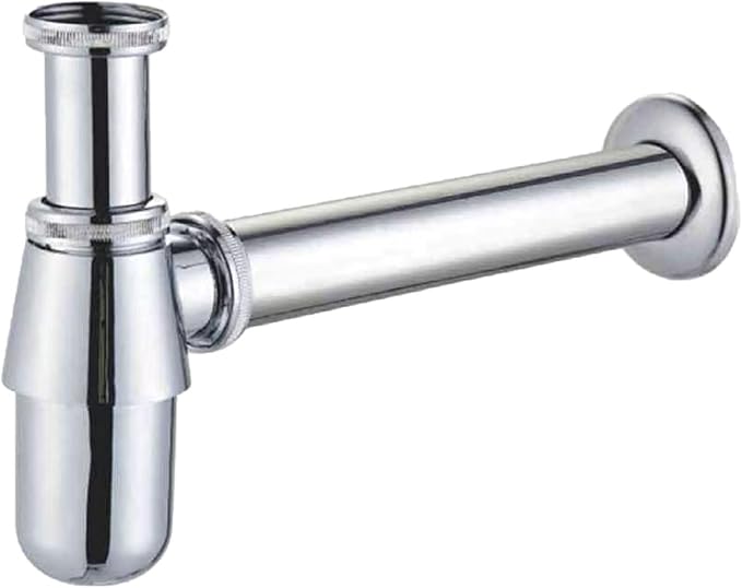 Bathroom Sink Trap with Adjustable Length Odor Prevention Round Outlet Trap Metal for Most Basins Elegant Appearance Bathroom Sink Waste Pipe