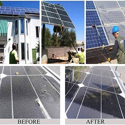 Glass Cleaning Brush Home Water Fed Telescopic Pole Kit Solar Panel Brush Rotating for Photovoltaic PanelSolar Panel Cleaning Brush with Extension Pole Roof Water Fed Extension Pole for Car