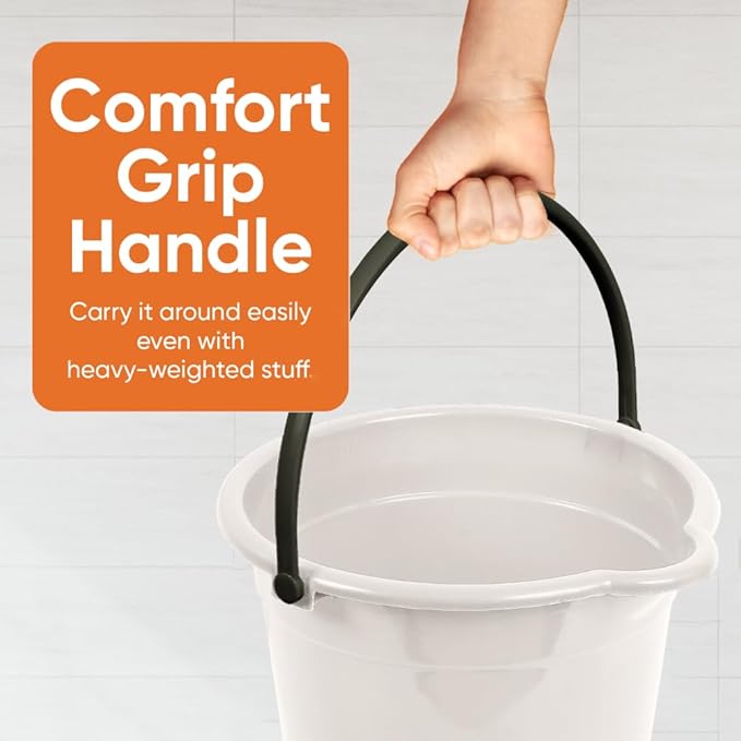 Superio 6-Pack Plastic Cleaning Bucket for Home 2 Gallon Pail for Mopping with Large Spout - Bucket for Floor Mopping Car Wash - Bowls for Camping Fishing