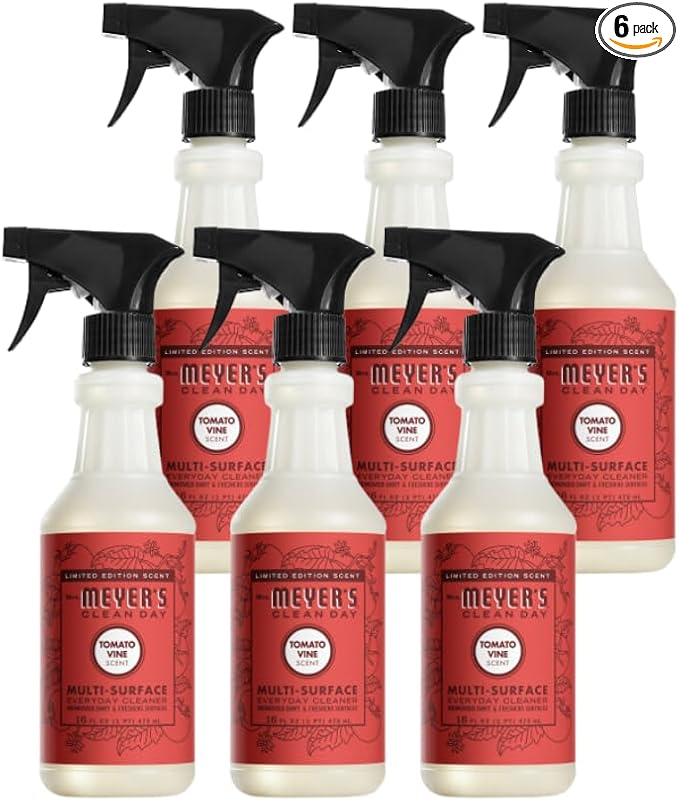 Mrs. MEYER'S CLEAN DAY Multi-Surface Everyday Cleaner Tomato Vine Scent 16 Fl Oz (Pack of 6)