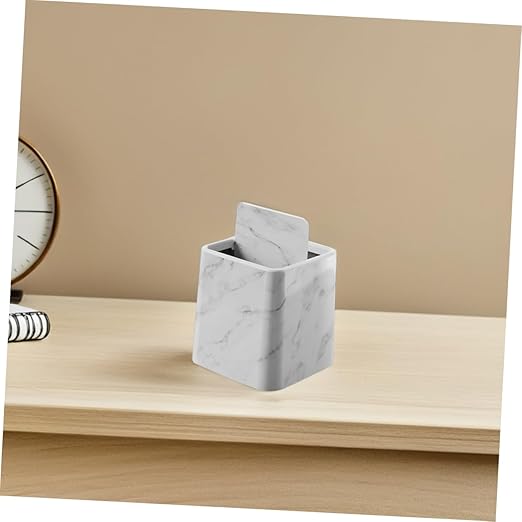 Cabilock 2pcs Small Decorative Marble Pattern Trash Can with Swing Lid Compact Garbage Bin for Bathroom Bedroom Kitchen and Office Stylish Wastebasket Elegant and Design