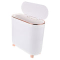 Garneck Narrow Bathroom Trash Can with Lid Space-Saving Plastic Wastebasket for Home Office Hotel Odor-Sealing Lid Modern Style Garbage Bin for Restroom and Toilet