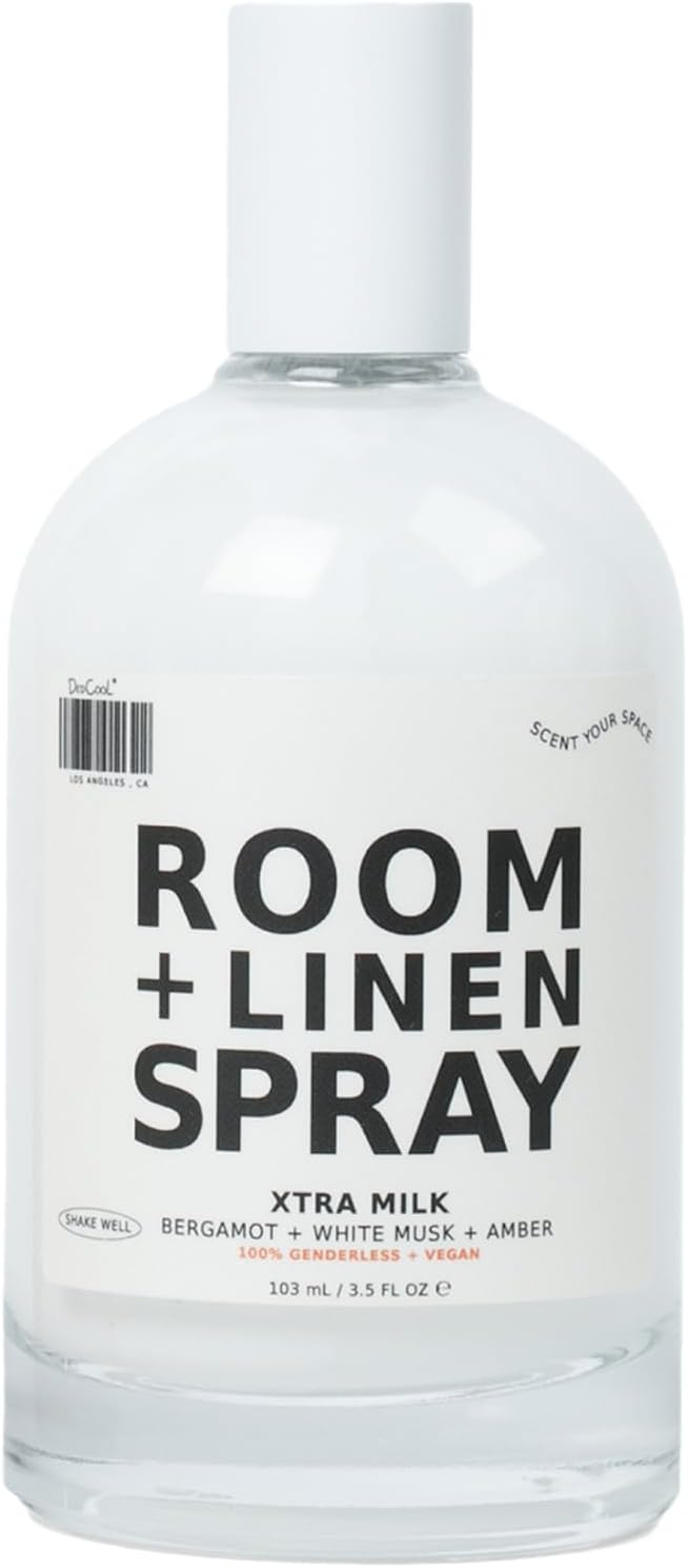 DedCool Room + Linen Spray | Xtra Milk | Natural Fabric &amp Linen Spray | Non-Toxic Essential Oil Infused | Freshens Home Bedding Couch Closet &amp Bath | 3.5 fl oz