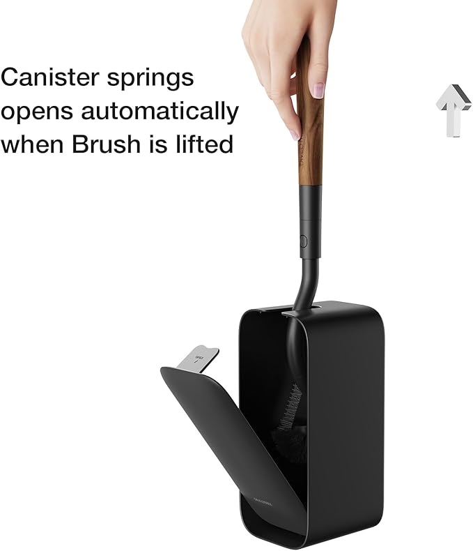 Toilet Cleaner Brush Diveotree Toilet Brush and Holder for Dead Corner Cleaning Wall Mounted Toilet Bowl Brush for Bathroom Decor Toilet Scrubber Brush for Home/Hotel (Black Square-1pack)