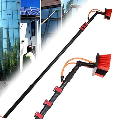 Glass Cleaning Brush Home Water Fed Telescopic Pole Kit Solar Panel Brush Rotating for Photovoltaic Panel3.6-11M Solar Panel Cleaning Brush and Pole Window and Solar Cleaning Rod Window C