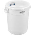 Global Industrial Commercial Round Trash Can 20 Gallon Capacity Plastic Garbage Can Indoor and Outdoor Utility Trash Can White 19 W x 22-1/2H No Lid