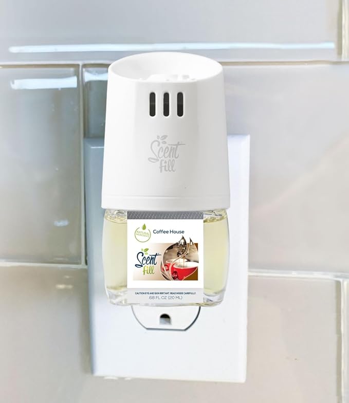 Scent Fill Coffee House Plug in Air Freshener 4 Scented Oil Refills