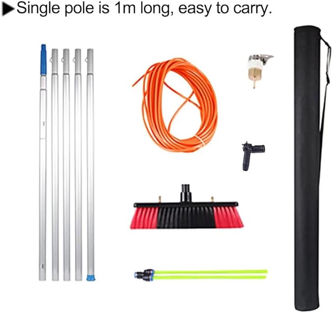 Water Fed Window Cleaning Pole Water Fed Cleaning Kit5-12m Retractable Cleaning BrushWindow Washing Pole5m Rod/30cm Brush Head