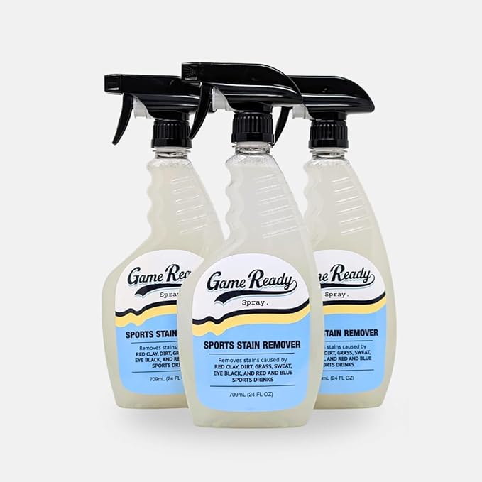 Triple Crown Pack - Game Ready Spray Sports Stain Remover 72oz - Removes Red clay dirt grass sweat eyeblack and red and blue sports drinks. (3)