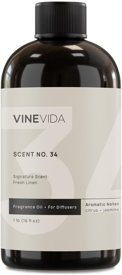 VINEVIDA Fresh Linen Fragrance Oil for Cold Air Diffusers - 16 Fl Oz - Essential Oils for Diffuser Oil Refill &amp Air Freshener Room Spray
