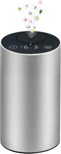 Waterless Essential Oil Diffuser – Aromatherapy Scent Diffusers for Home Office Hotel Bedroom – Modern and Elegant Mini Fragrance Diffuser – Cordless and Portable with Digital Display(Grey)