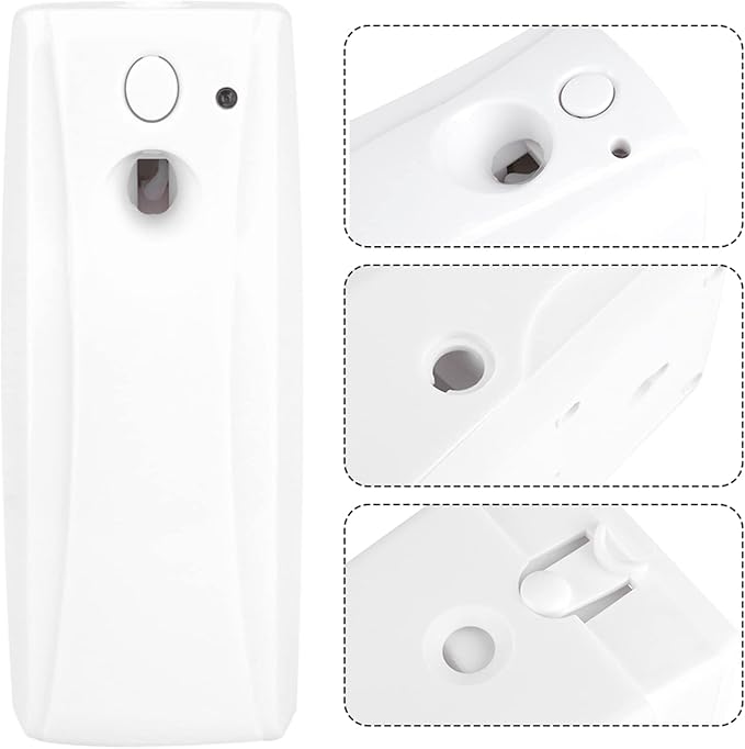 Indoor Wall Mounted Automatic Air Freshener Fragrance Aerosol Spray Dispenser Automatic Fragrance Dispenser with Light Sensor Adjustable Interval Timer for Home Bathroom Hotel Re