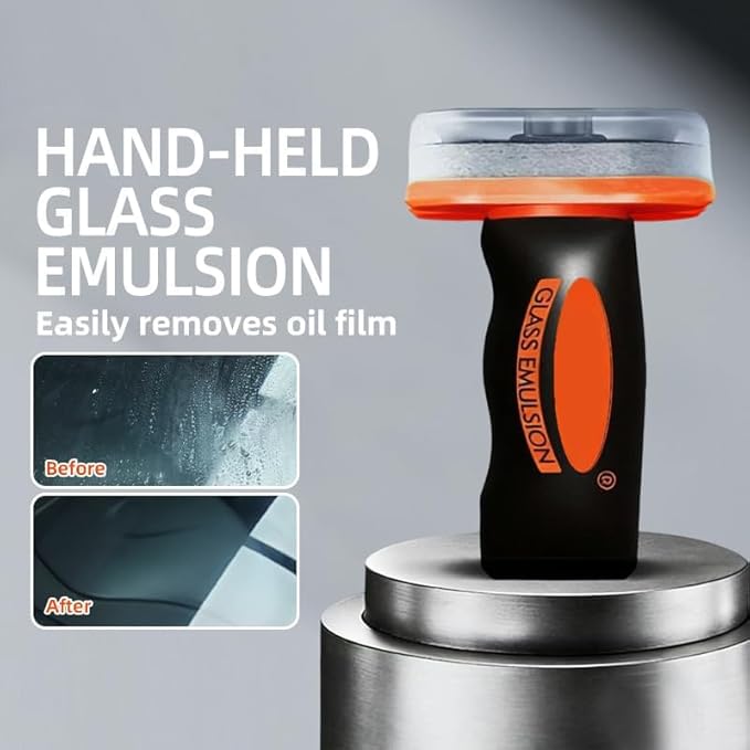 Glass Emulsion Cleaner Multi-surface Glass Cleaning Board Handheld Oil Film Remover for Car Automotive Oil Film Cleaning Remover for Mirrors Shower Doors Car Windows (2 100g)