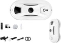 Smart Window Cleaning Robot Ten Cleaning Cloths are Included Dual-Rotation Mop System with AI Planning &amp Remote Control 20-Minute UPS Battery Backup for Anti-Fall Safety (White)