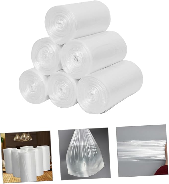 Thickened Disposable Trash Bags 6 Rolls (45x50cm 30 Bags Each for Kitchen and Bedroom Wastebaskets Multipurpose Household Trash Can Liners
