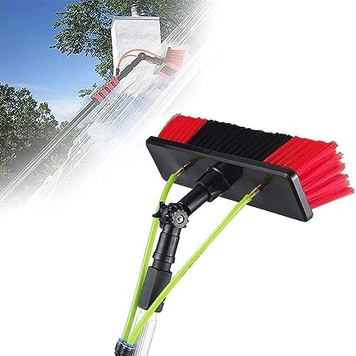 Telescopic Water Fed Glass Cleaning Brush - 7m Extendable Window Cleaner for Conservatories Solar Panels &amp Photovoltaic Systems - Efficient Reach &amp Streak-Free Shine