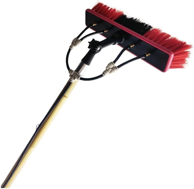 Window Cleaning Pole Water Fed Pole Kit Window Cleaning Brush with Extended Handle and Water Hose Solar Panel Cleaning Kit/High Window Cleaning Kit (Size : 7.2M/24Ft)