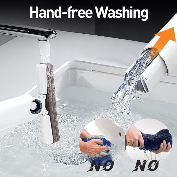Self-Squeeze Mini Mop - Portable Hand-Free Mop Wet and Dry Use for Bathroom Kitchen Desktop Glass Car Living Room Cleaning