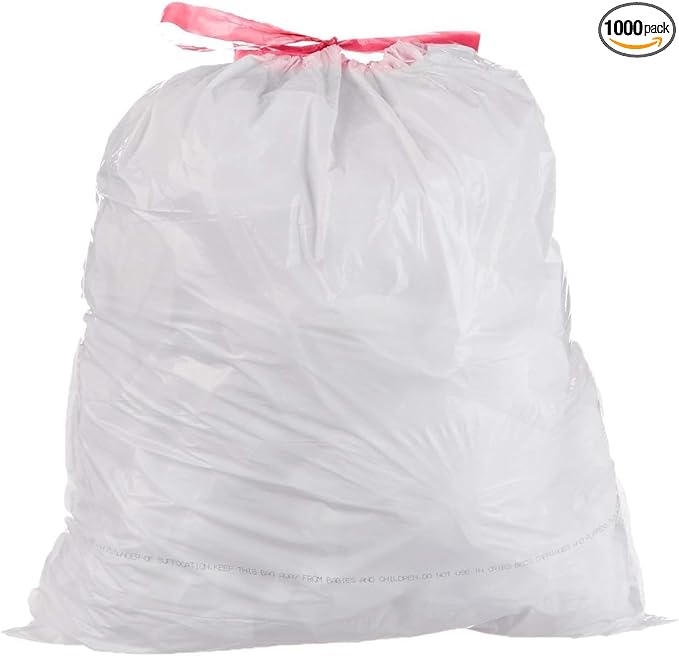 LIMELINEN Tall Kitchen Trash Bags with Drawstring 1000 Count 13-gallon Trash Bag of 0.9 mil Thickness Leak and Odor-Resistant Heavy-Duty Plastic Garbage Bags for Home and Commercial Use