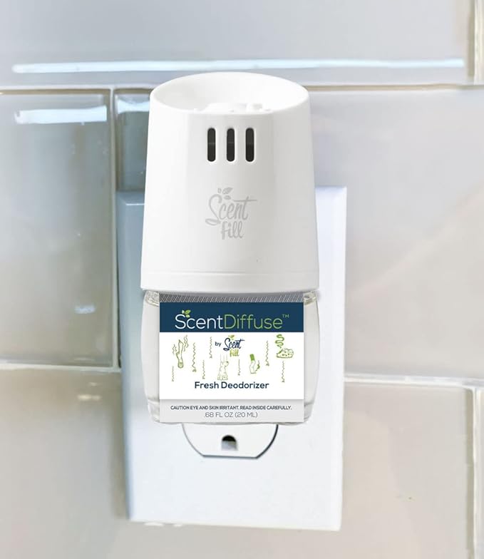 Scent Fill Fresh Deodorizer Plug in Air Freshener 4 Scented Oil Refills