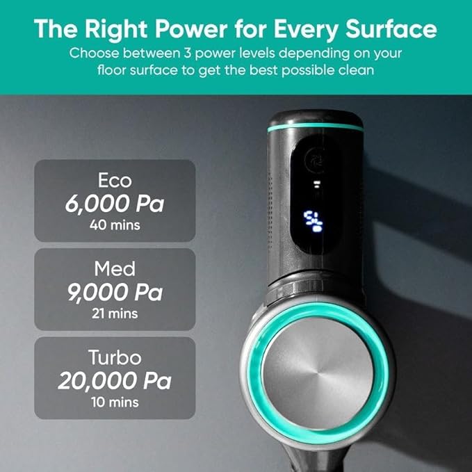 Wyze Cordless Vacuum Cleaner with 20000Pa Powerful Suction Lightweight Stick with HEPA Filter 300W Powerful Brushless Motor 40mins Runtime in Eco Mode for Home Hard Floor Carpet Pet Hair