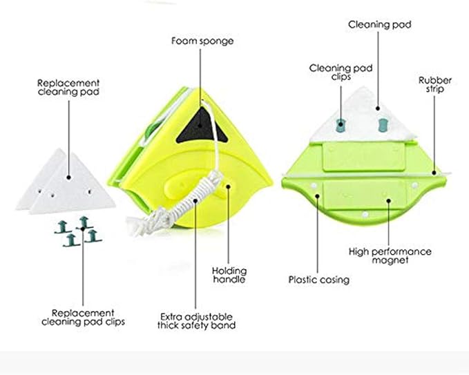 Glass Wiping Artifact Double-Layer Hollow Thick Glass Window Adjustable Magnetic High-Rise Cleaner