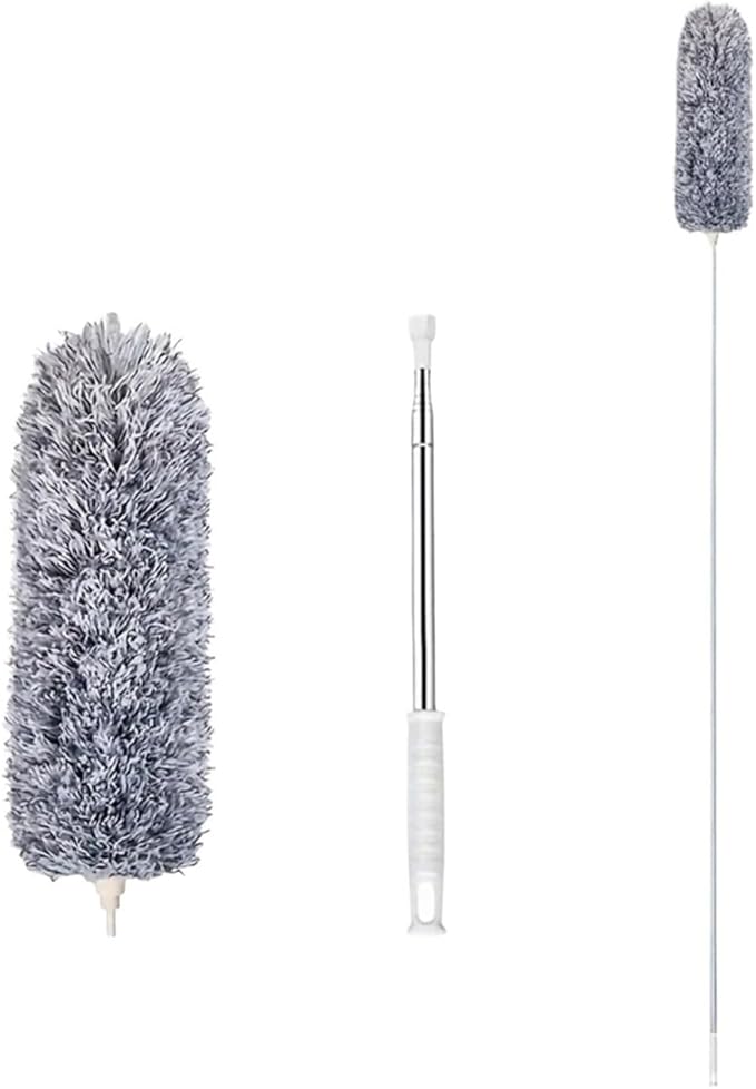 Multifunctional Retractable Duster with Bendable Head - Reusable and Washable for high Ceilings Furniture and car Cleaning(250cm)