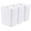 3 Packs 4.5 Gallon Plastic Wastebasket Open-top Trash Can White