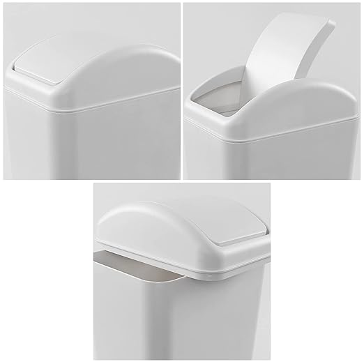 Farmoon 14 L /3.5 Gallon Slim Trash Can Modern Swing Lid Wastebasket Paper Dustbin Waste Bin